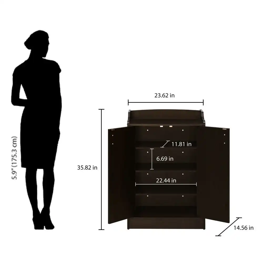 Nilkamal Alpine Shoe Cabinet (Classic Walnut) - Image 10