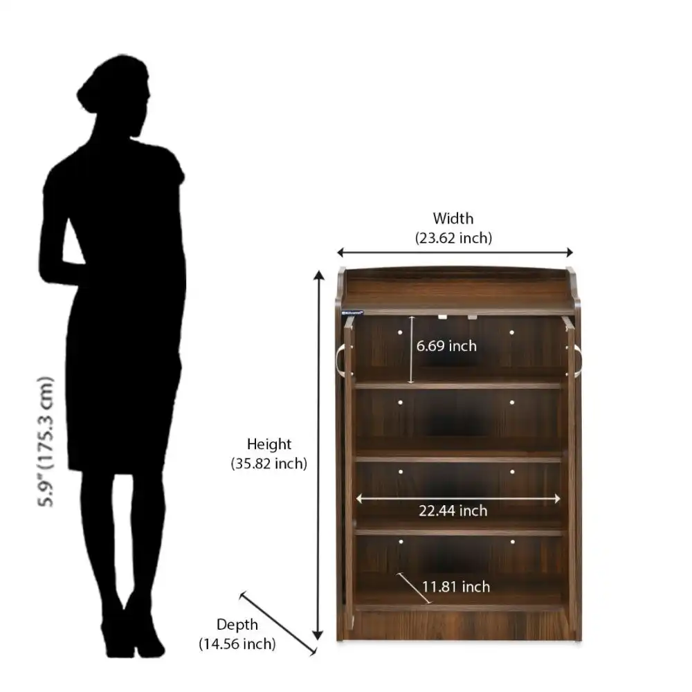 Nilkamal Alpine Shoe Cabinet (Classic Walnut) - Image 15