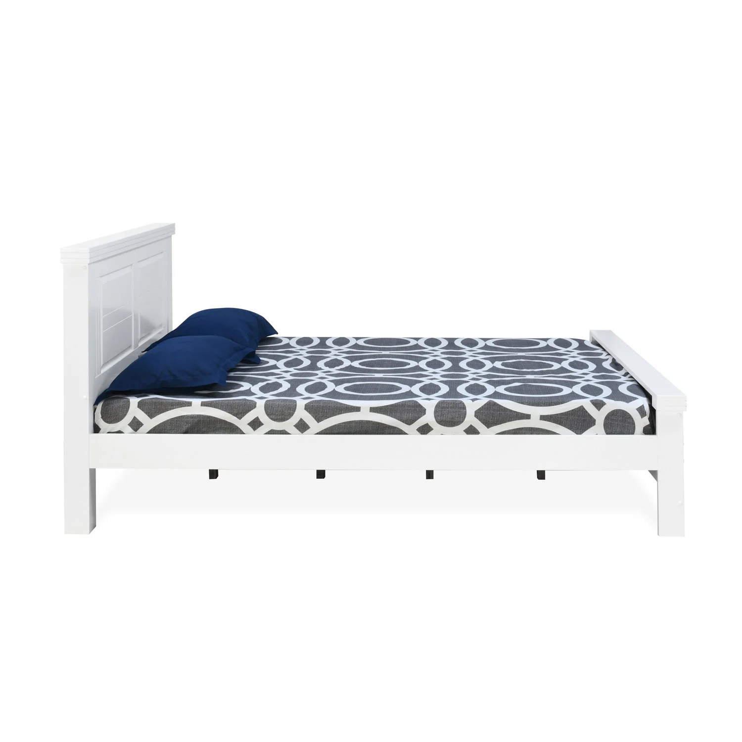 Nilkamal Anderson Solid Wood king Bed without Storage (White) - Image 4