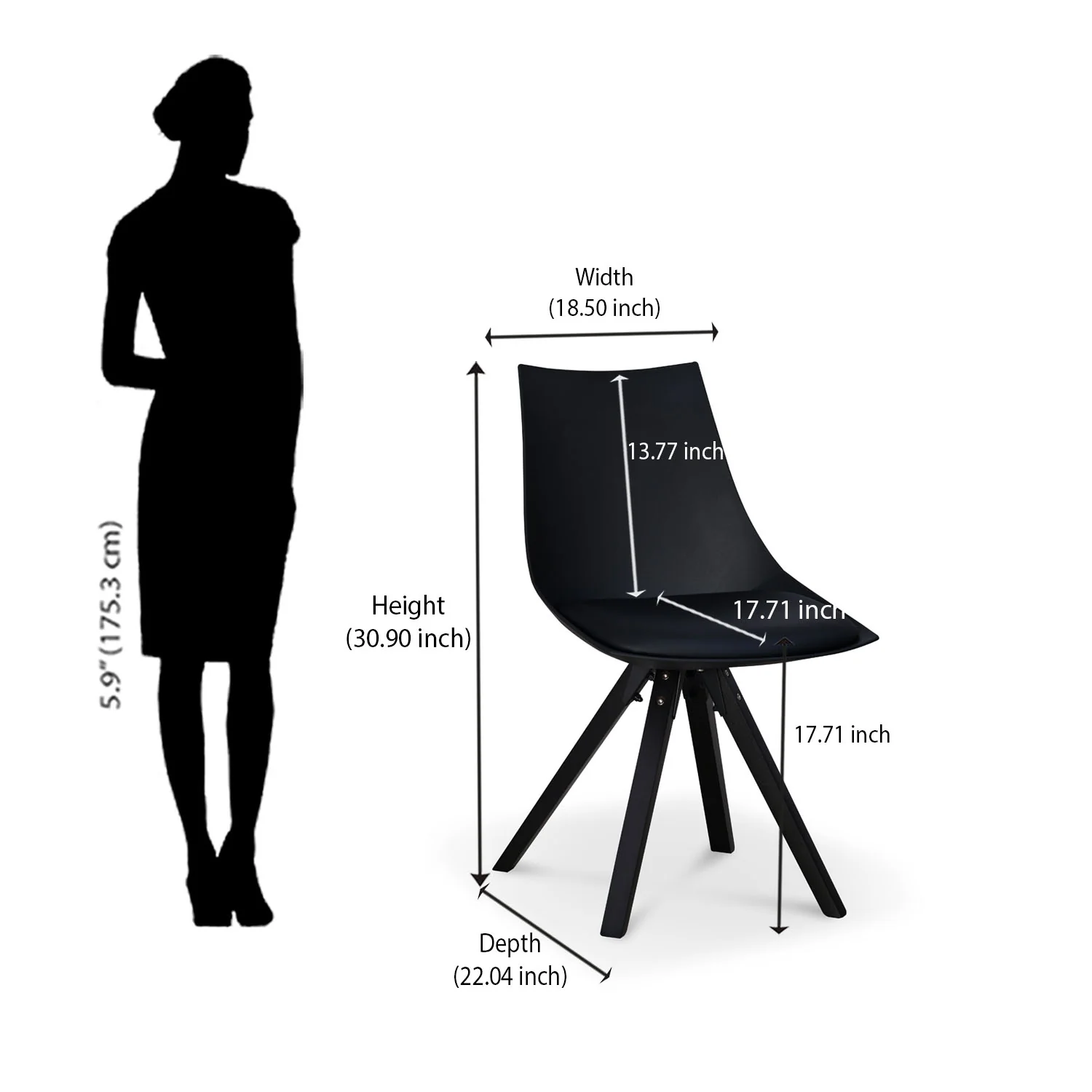 Nilkamal Aristo Leatherette Dining Chair (Dark Walnut / Black) - Image 9