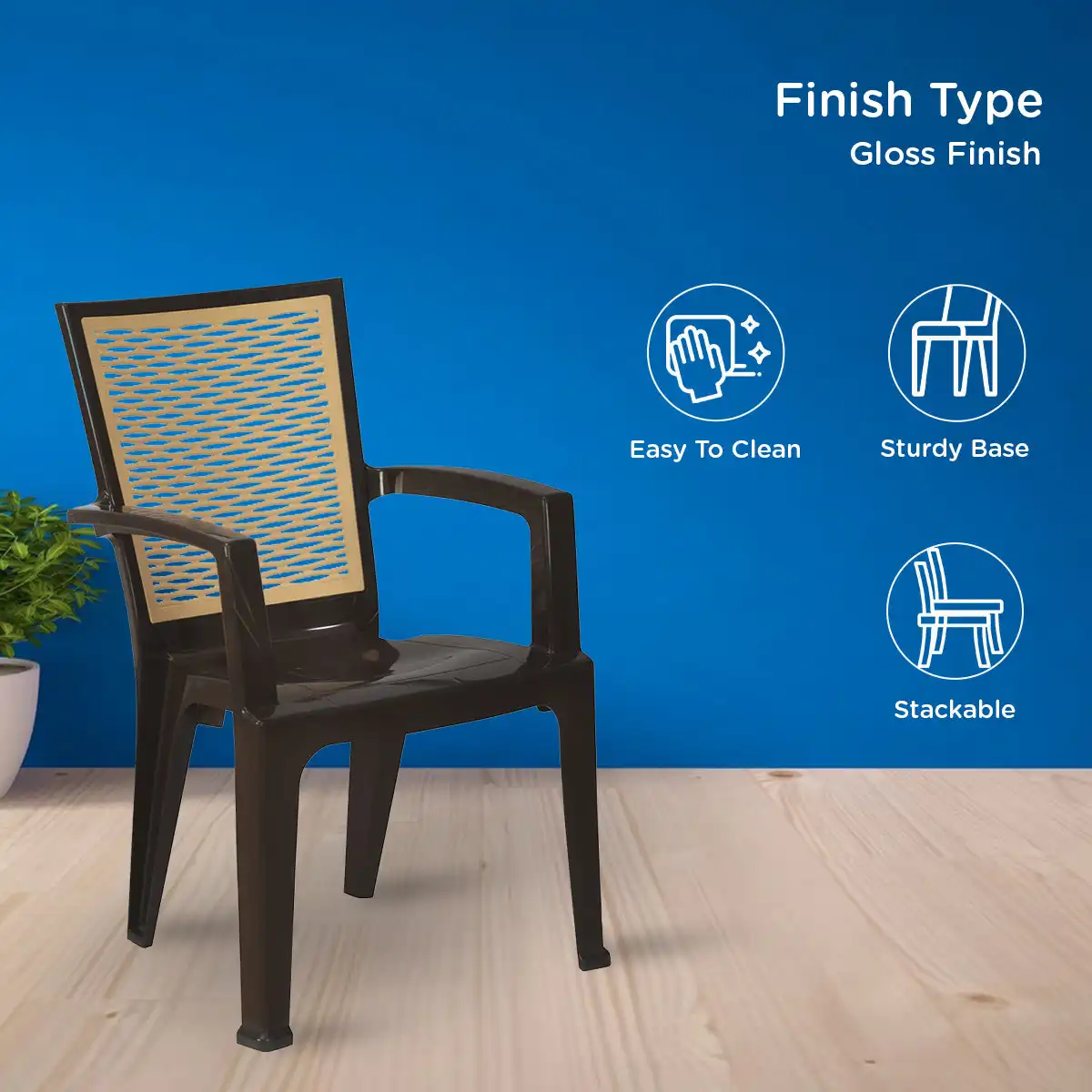 Nilkamal CHR2226 Plastic Arm Chair - Image 6