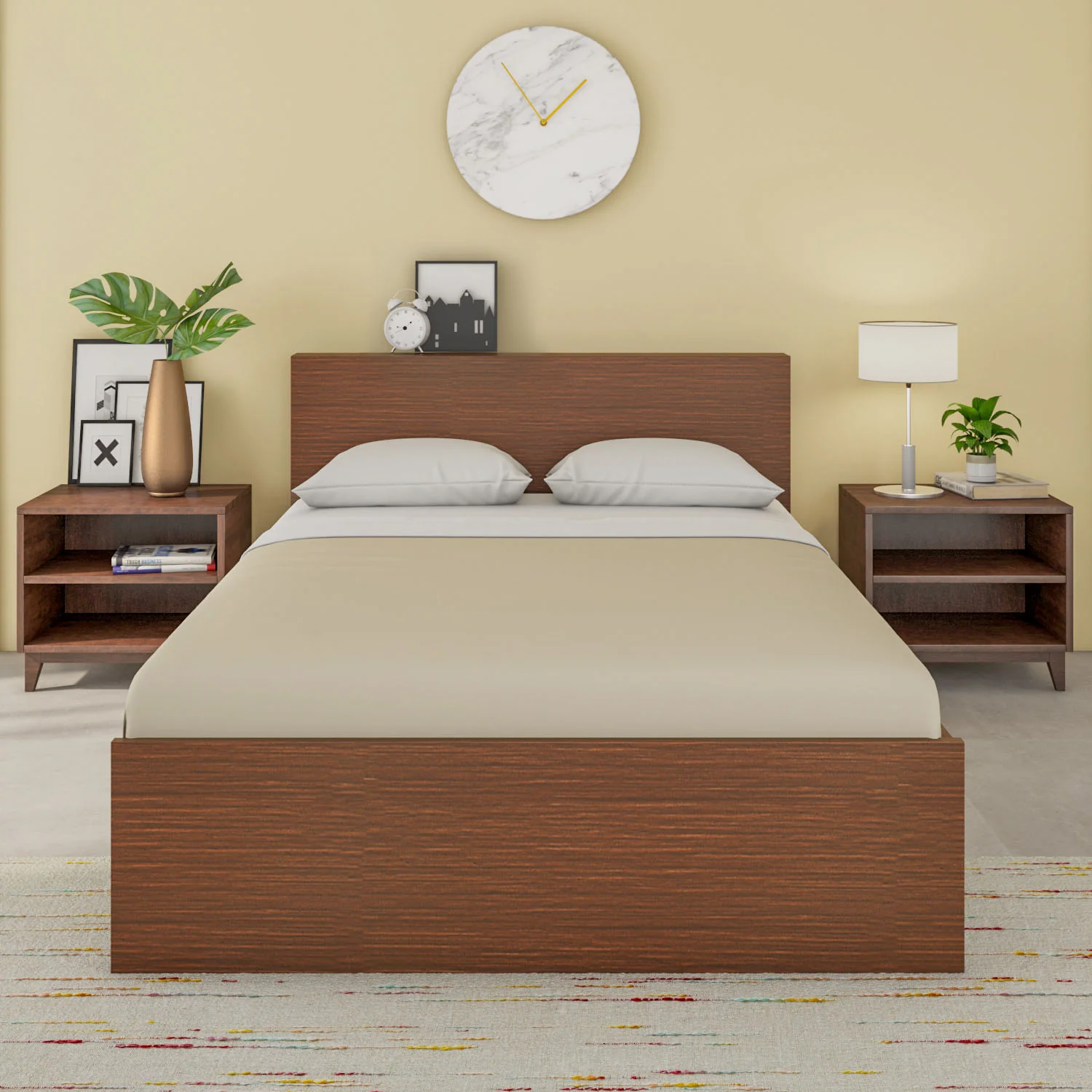 Nilkamal Arthur Plus Double Bed (Legno Oak Dark) - Image 2
