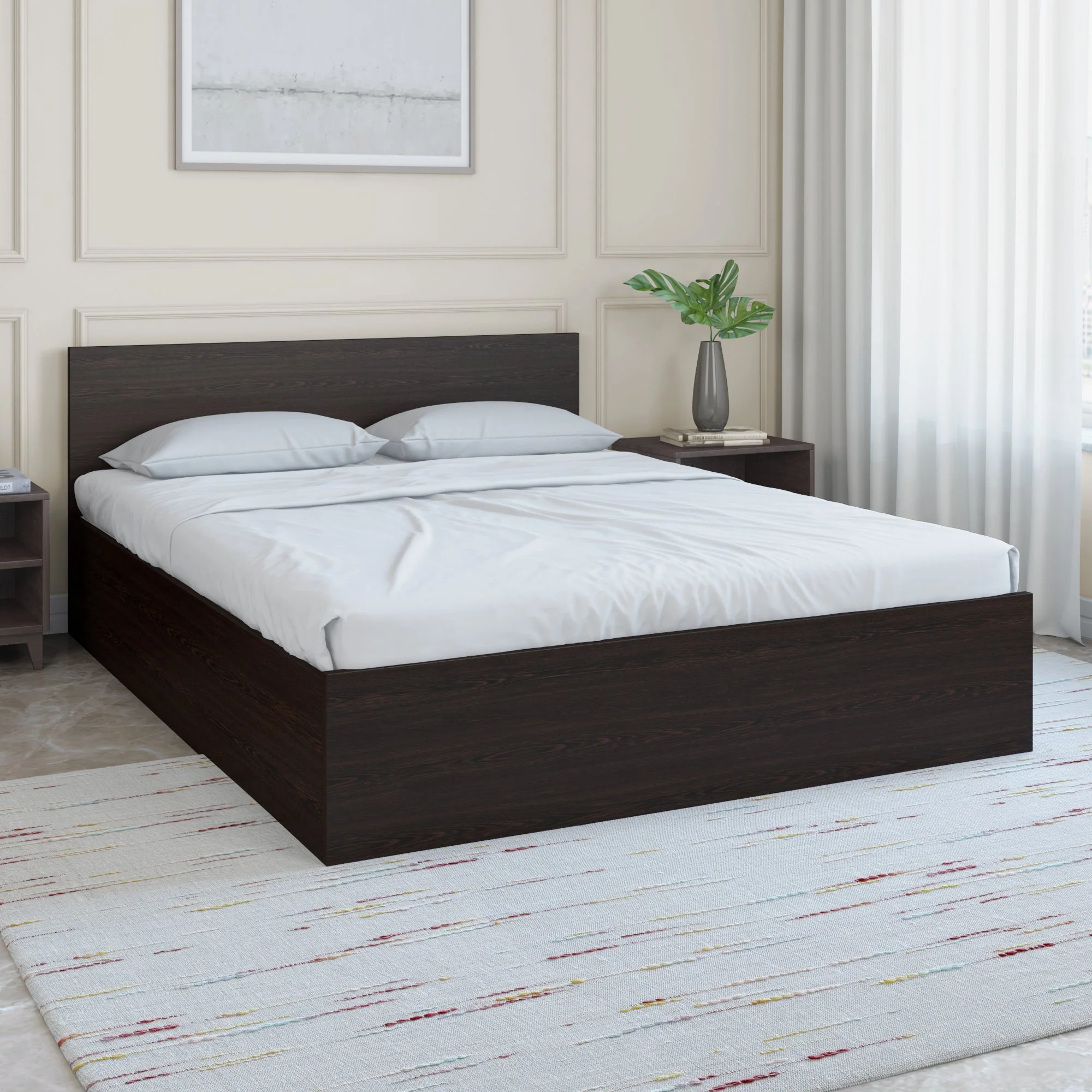 Nilkamal Arthur Queen Bed with Storage (Walnut) - Image 11