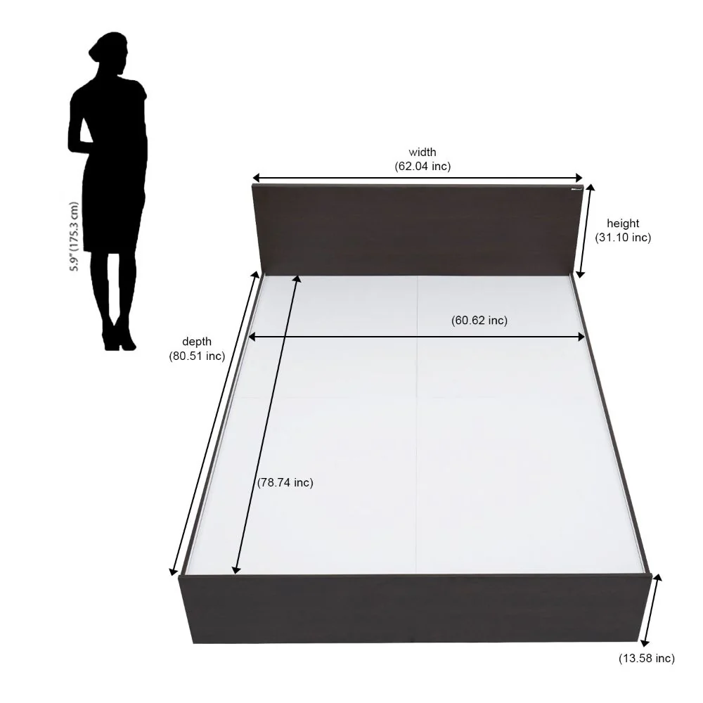 Nilkamal Arthur Queen Bed (Walnut) - Image 15