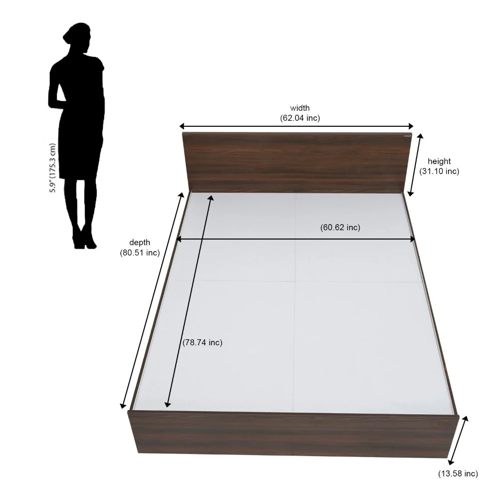 Nilkamal Arthur Queen Bed (Walnut) - Image 7
