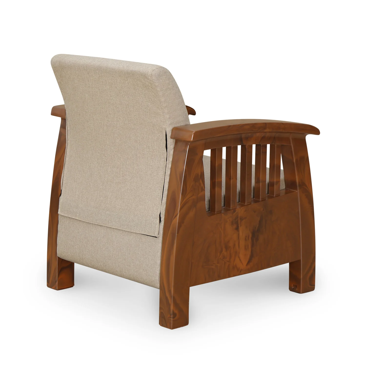 Nilkamal Aspire 1 Seater Plastic Sofa (Walnut) - Image 6