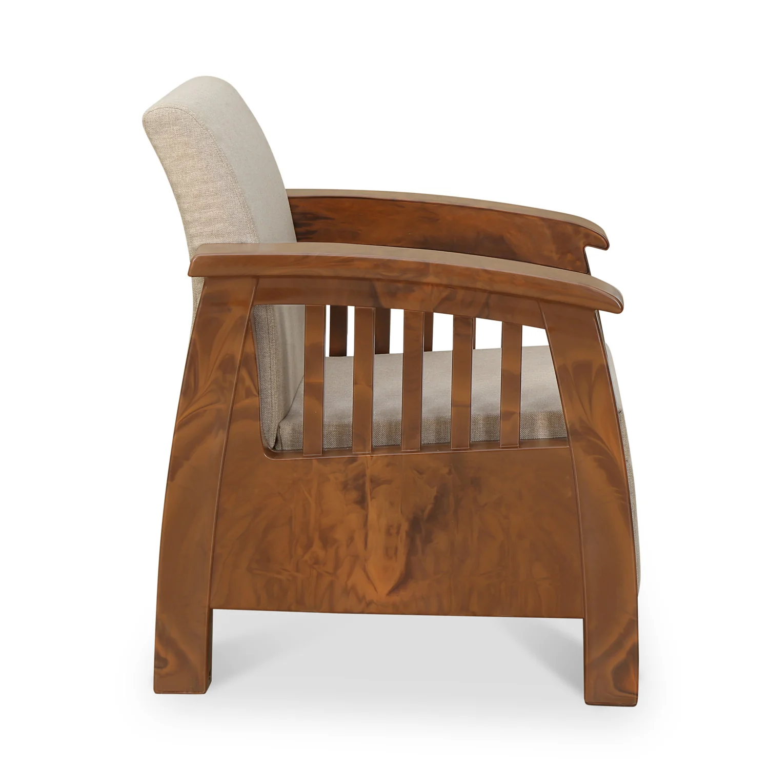 Nilkamal Aspire 1 Seater Plastic Sofa (Walnut) - Image 7