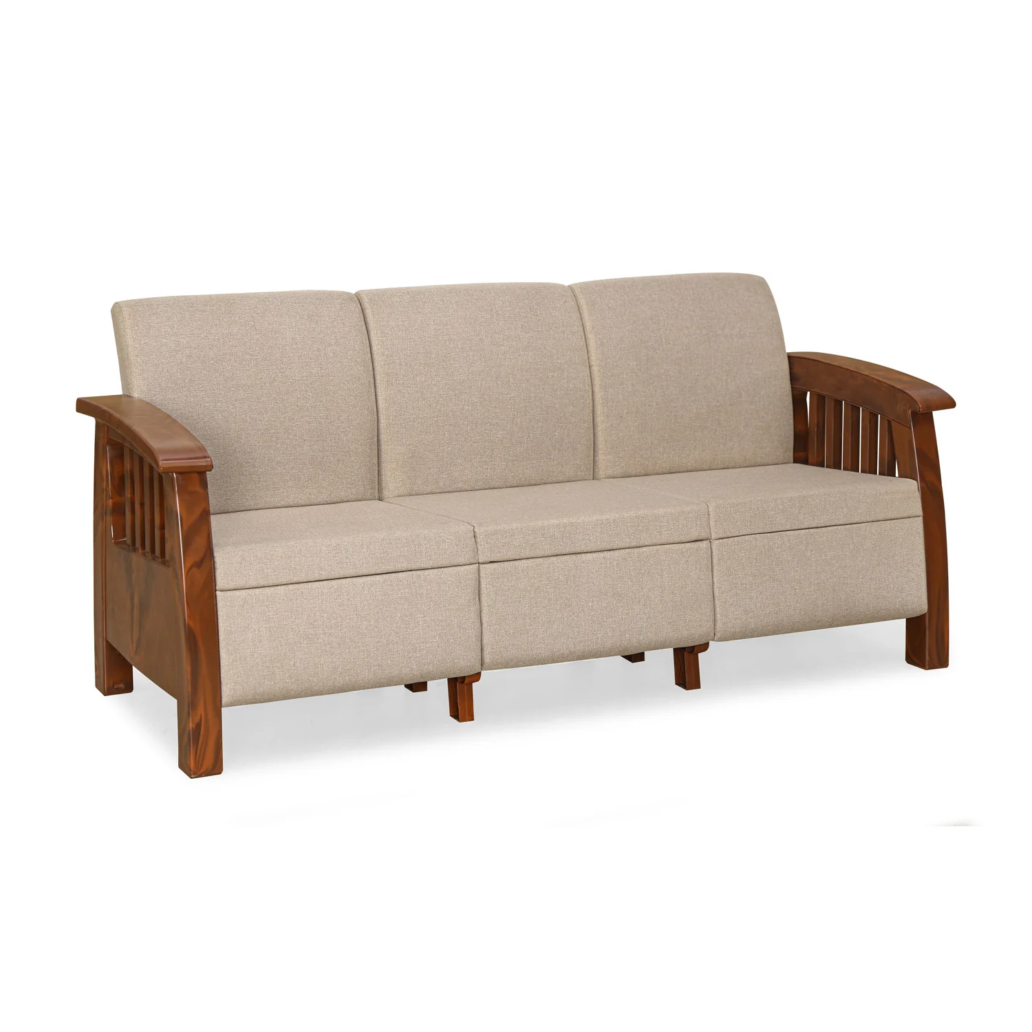 Nilkamal Aspire 3+1+1 Seater Plastic Sofa Set (Walnut) - Image 12