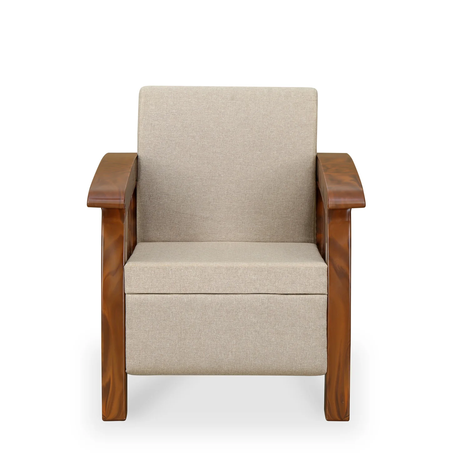 Nilkamal Aspire 3+1+1 Seater Plastic Sofa Set (Walnut) - Image 7
