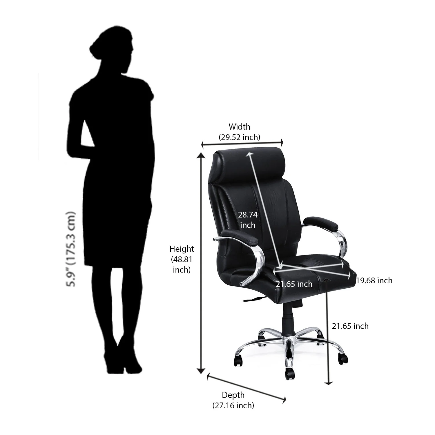Nilkamal Belgrade High Back Office Chair - Image 10