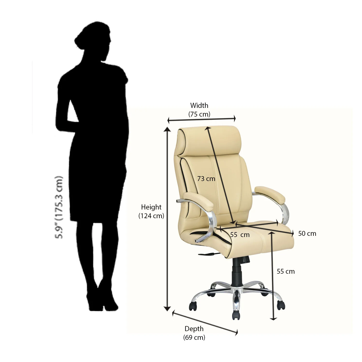 Nilkamal Belgrade High Back Office Chair - Image 29