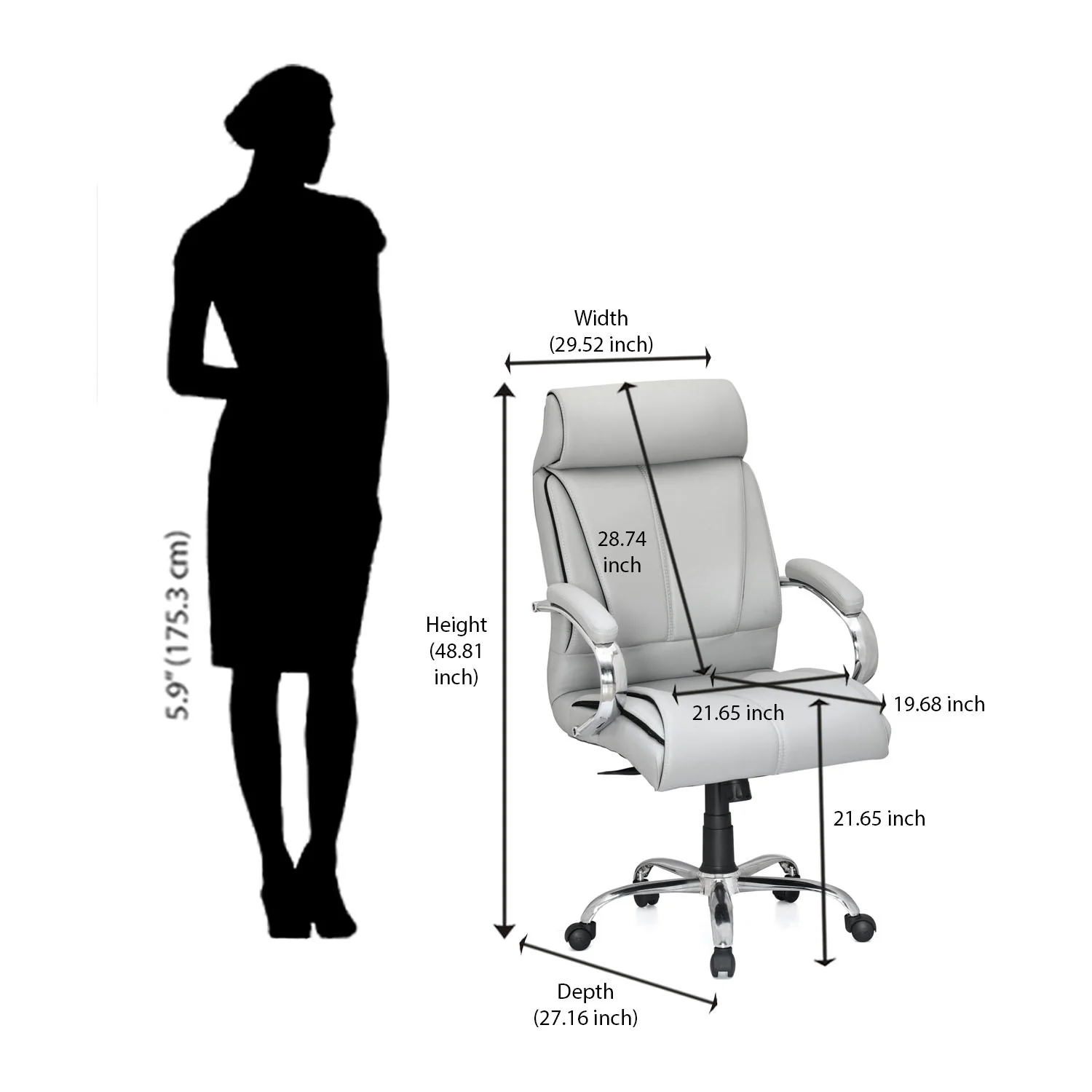 Nilkamal Belgrade High Back Office Chair - Image 40