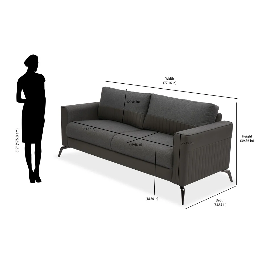 Nilkamal Berlin 3 Seater Sofa (Grey) - Image 12