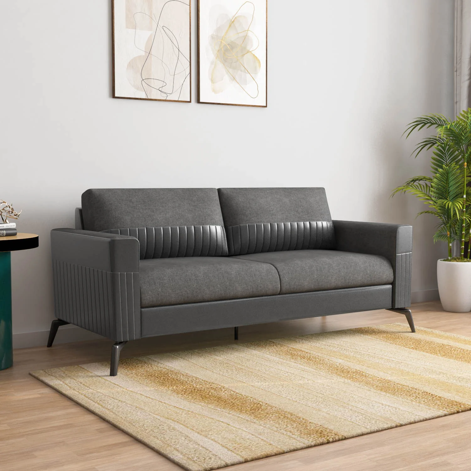 Nilkamal Berlin 3 Seater Sofa (Grey) - Image 2