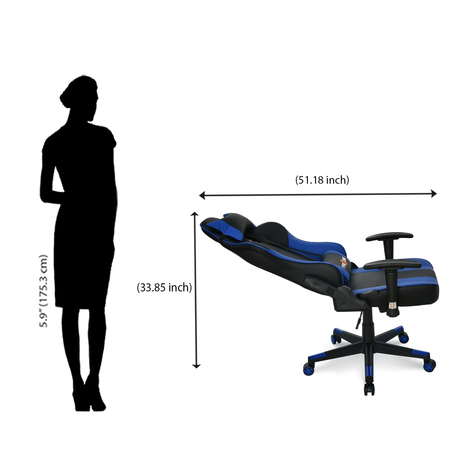 Nilkamal Fyrebird Bosco Gaming Chair (Black / Blue) - Image 20