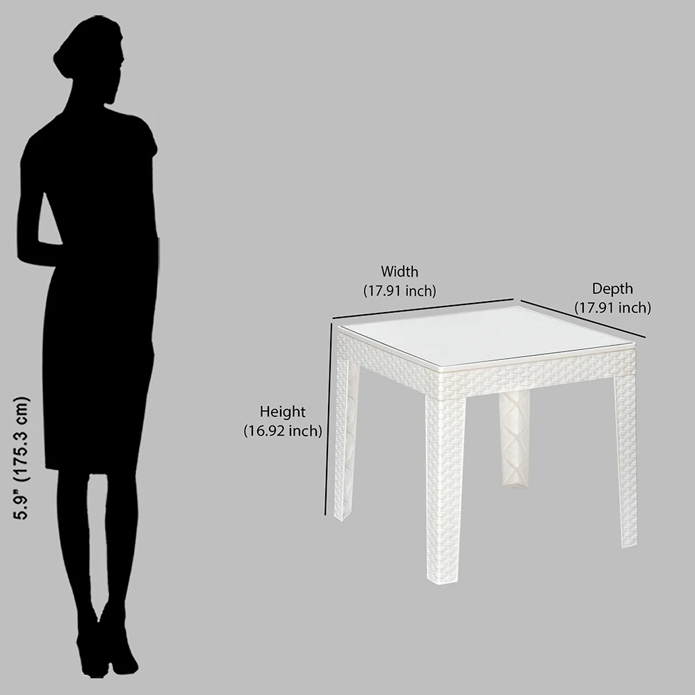 Nilkamal Breeze Center Table with Glass (Milky White) - Image 8