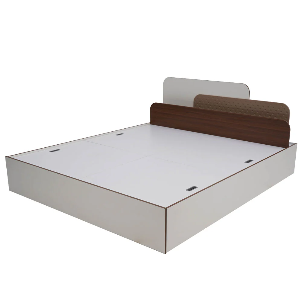 Nilkamal Bruce King Bed with Box Storage (Walnut & Cappuccino) - Image 5