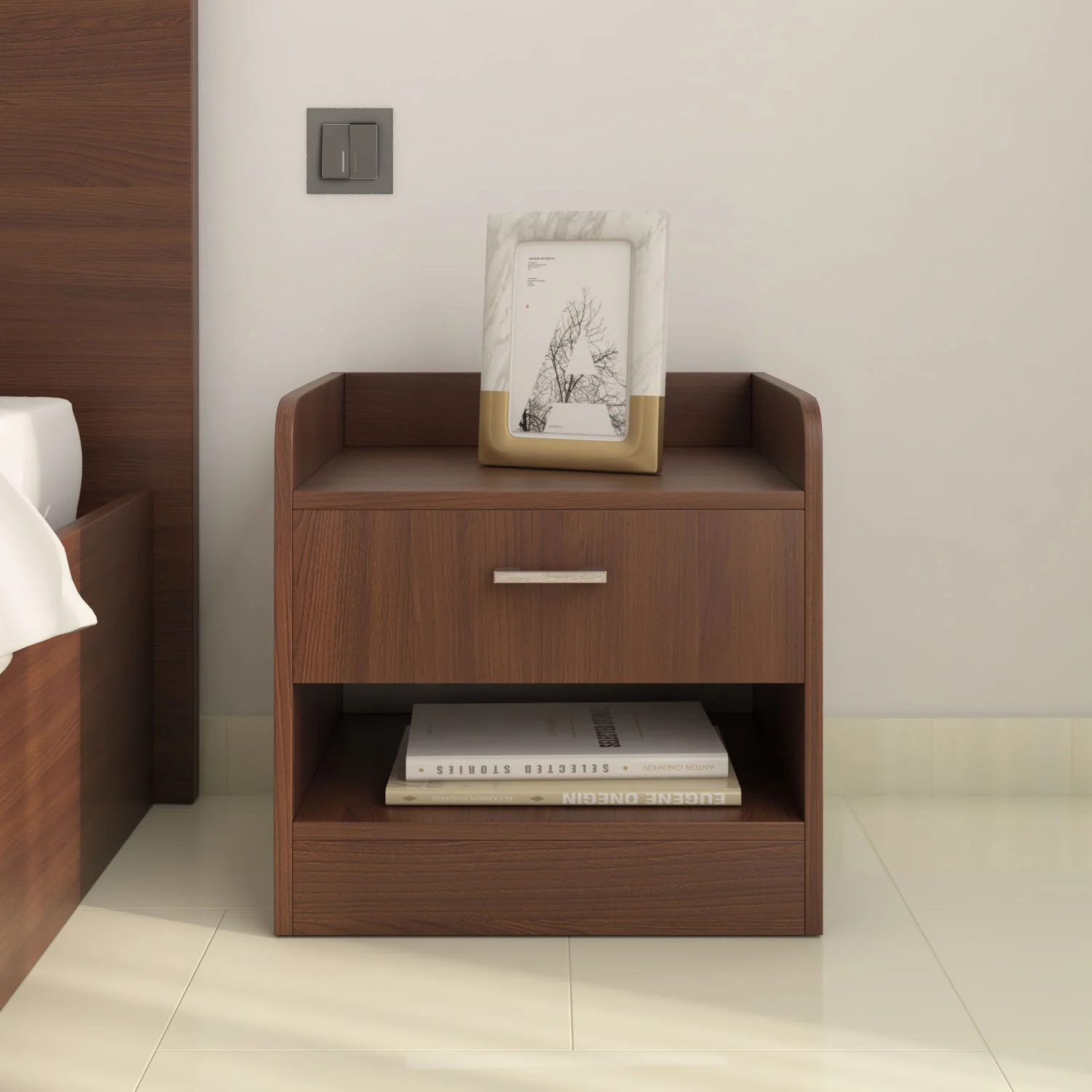 Nilkamal Calipso Night Stand (Classic Plank Walnut) - Image 2