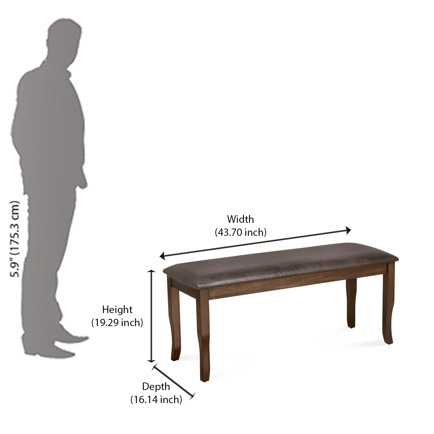 Nilkamal Camilla Multi Use Long Sitting Bench for Living Room | Dining Room (Dark Walnut) - Image 8