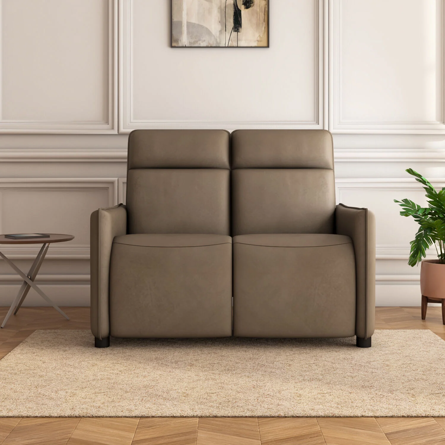 Nilkamal Carlton 2 Seater Manual Recliner (Light Brown) - Image 3