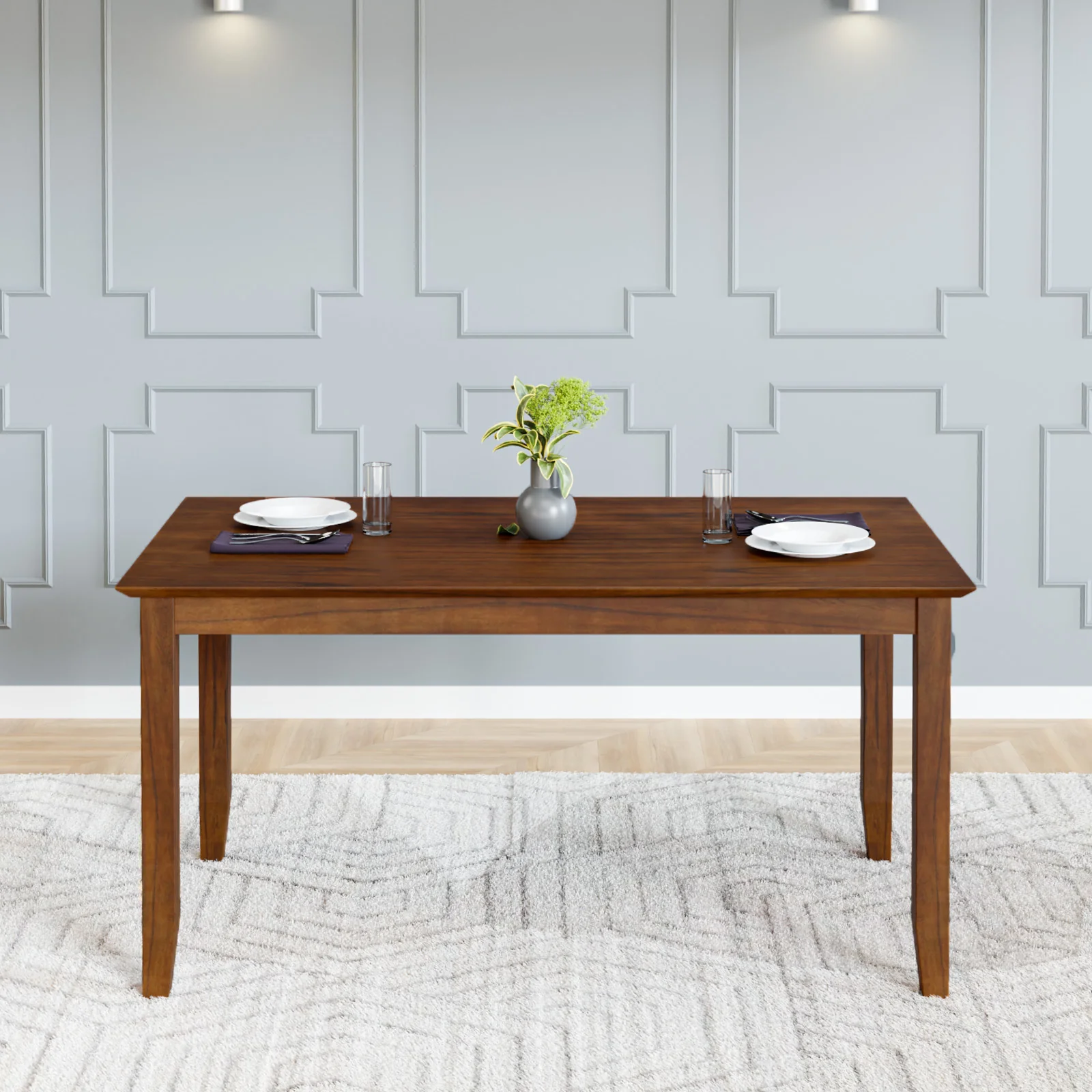 Nilkamal Carter 6 Seater Dining Table (Antique Oak)