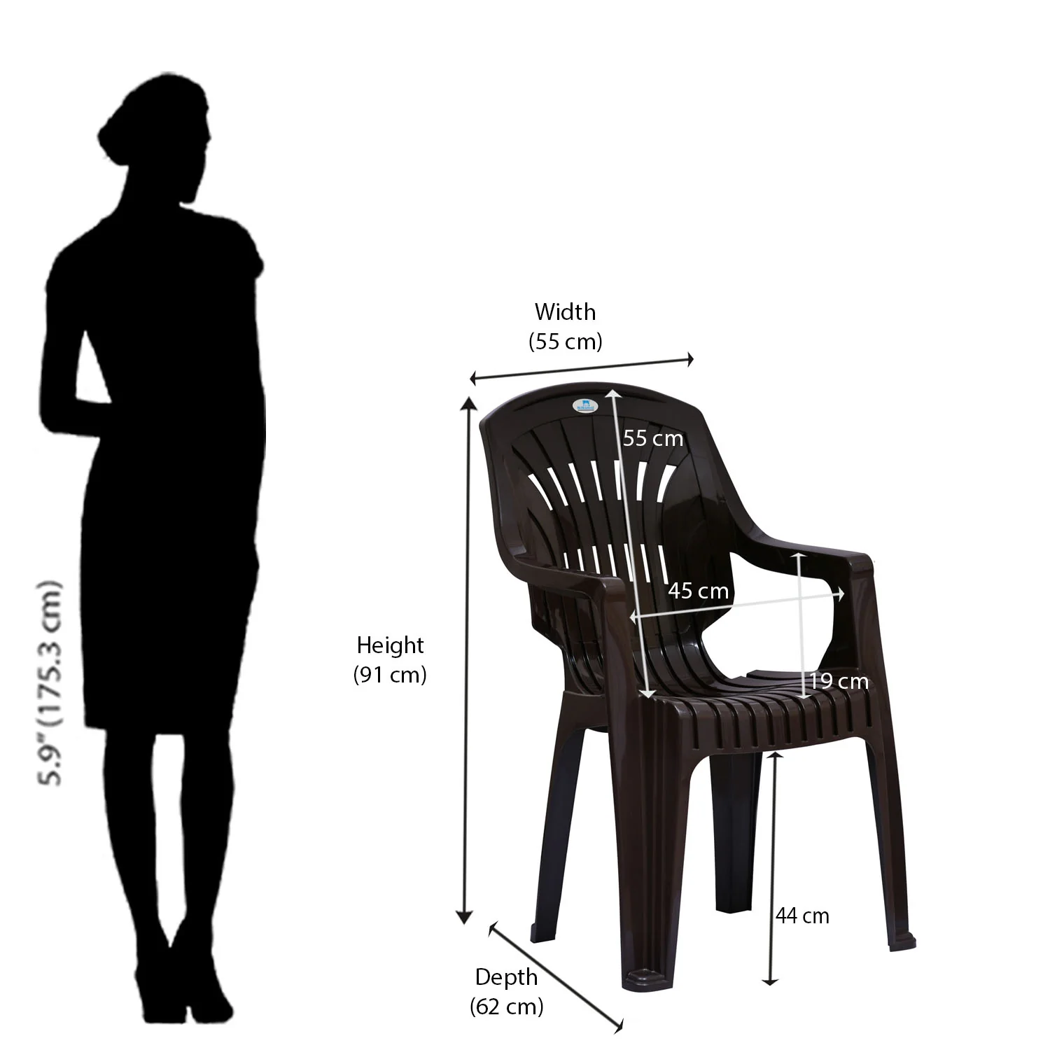 Nilkamal CHR2231 Plastic Arm Chair - Image 28