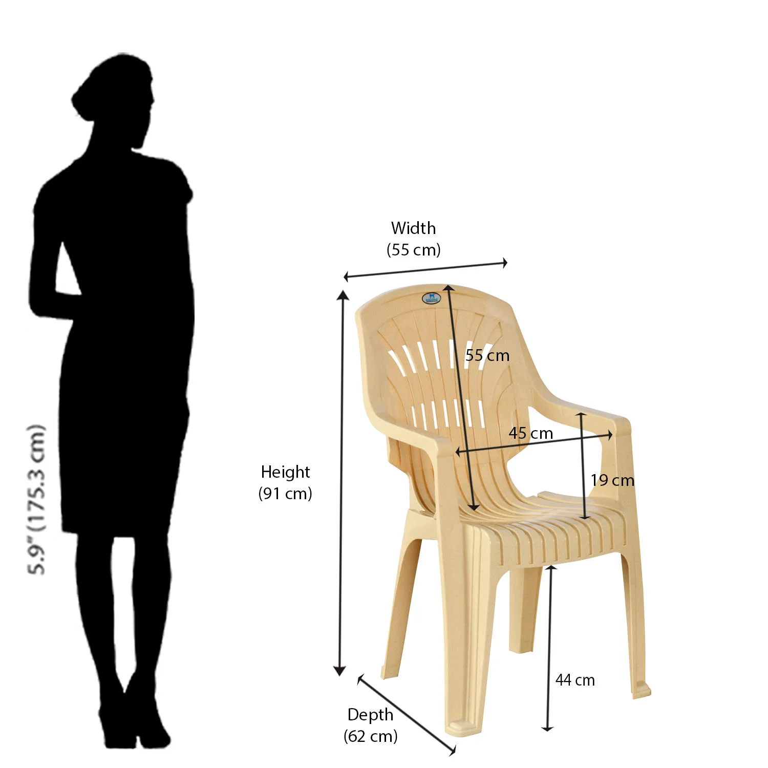 Nilkamal CHR2231 Plastic Arm Chair - Image 38