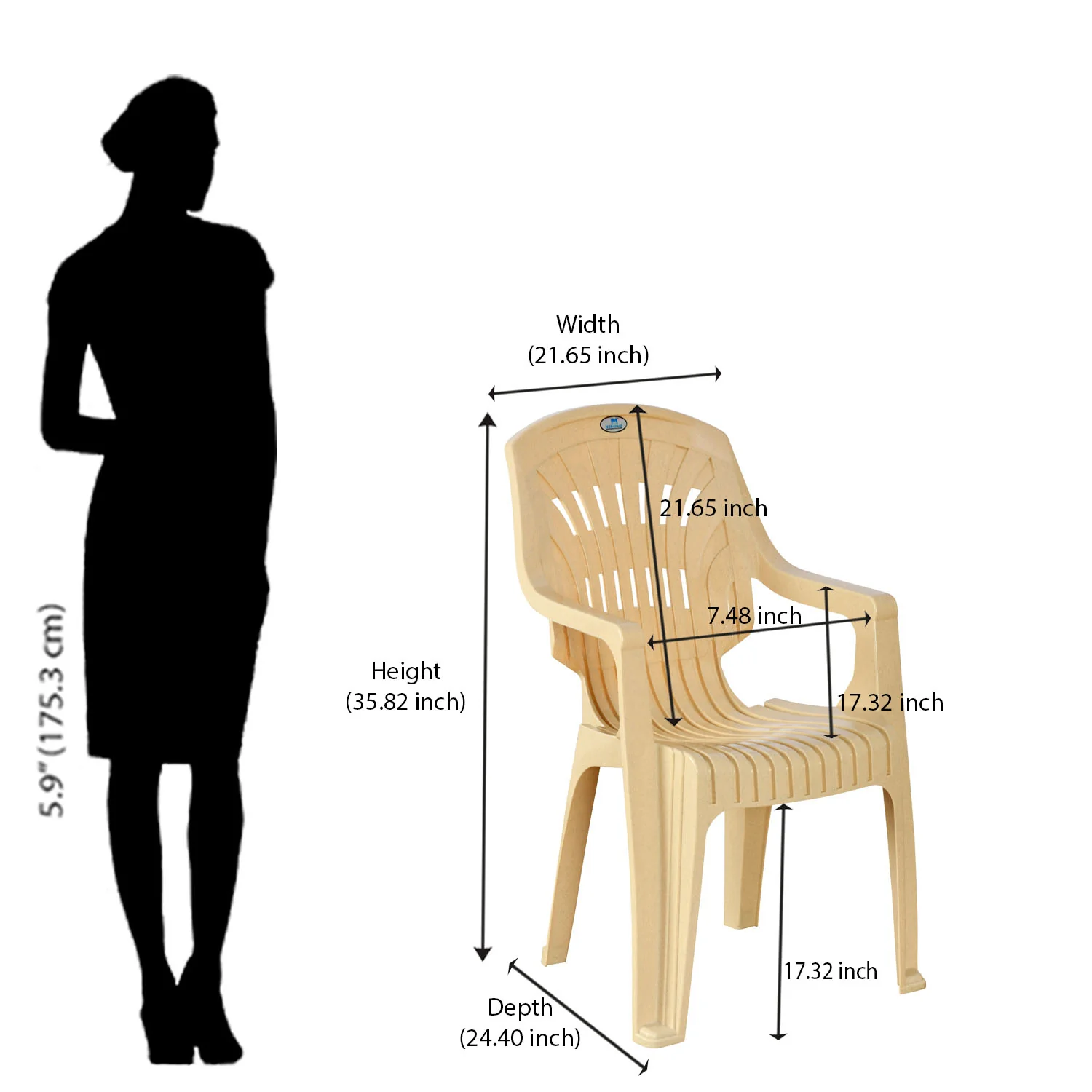 Nilkamal CHR2231 Plastic Arm Chair - Image 39