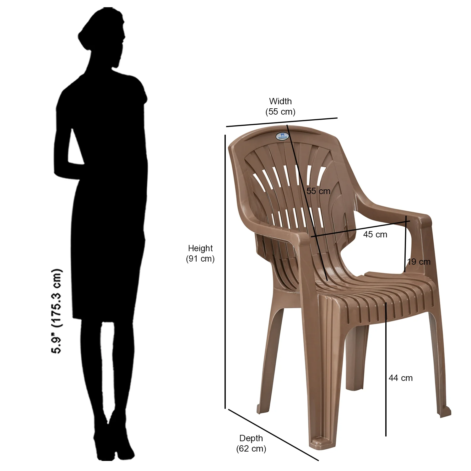 Nilkamal CHR2231 Plastic Arm Chair - Image 6