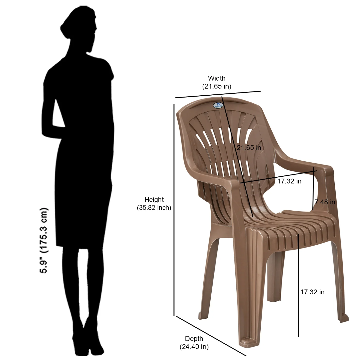 Nilkamal CHR2231 Plastic Arm Chair - Image 8