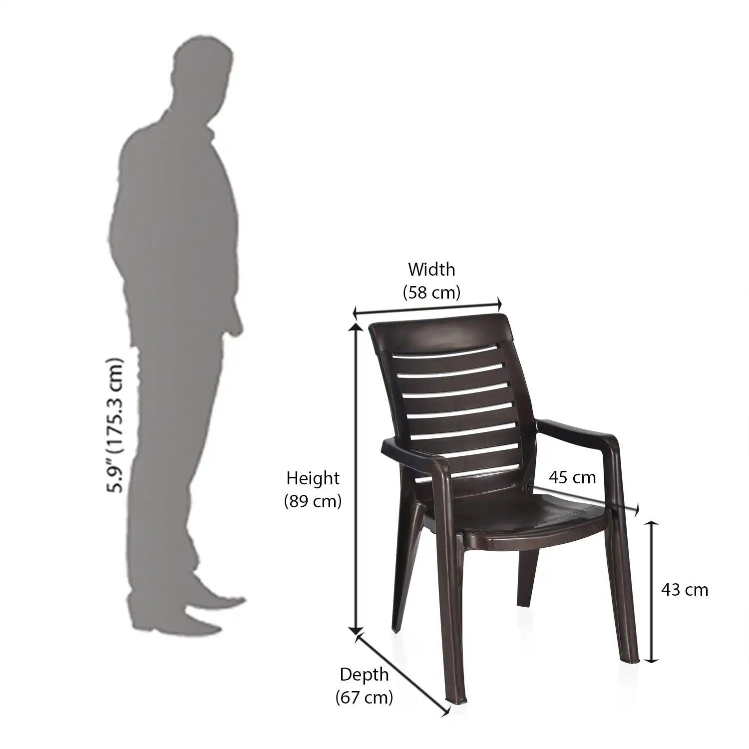 Nilkamal CHR2180 Plastic Arm Chair - Image 42
