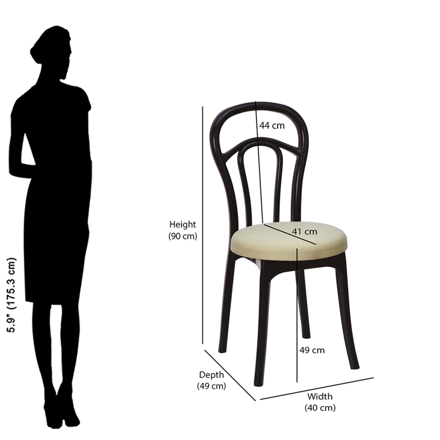 Nilkamal CHR4040 Armless Chair with Leatherette Cushion - Image 11