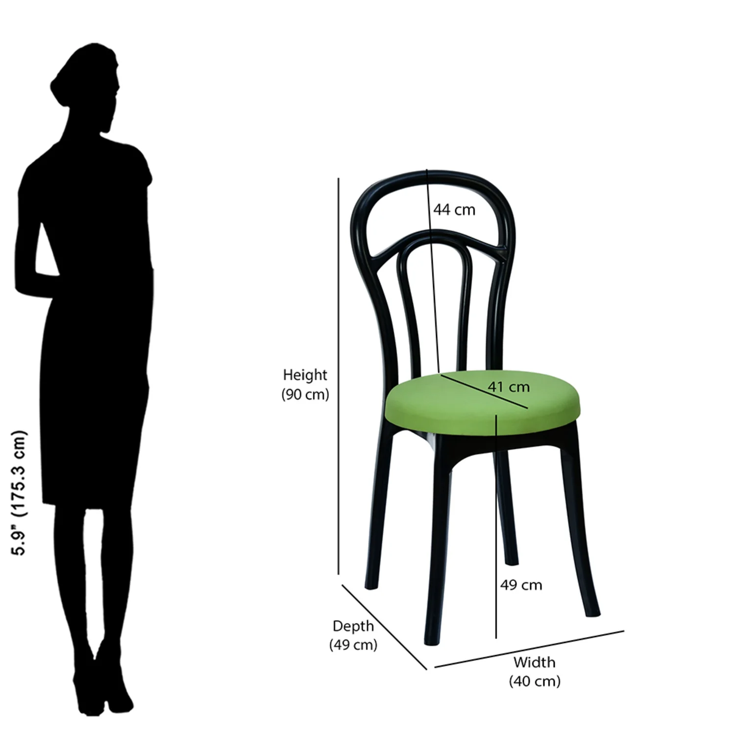 Nilkamal CHR4040 Armless Chair with Leatherette Cushion - Image 18