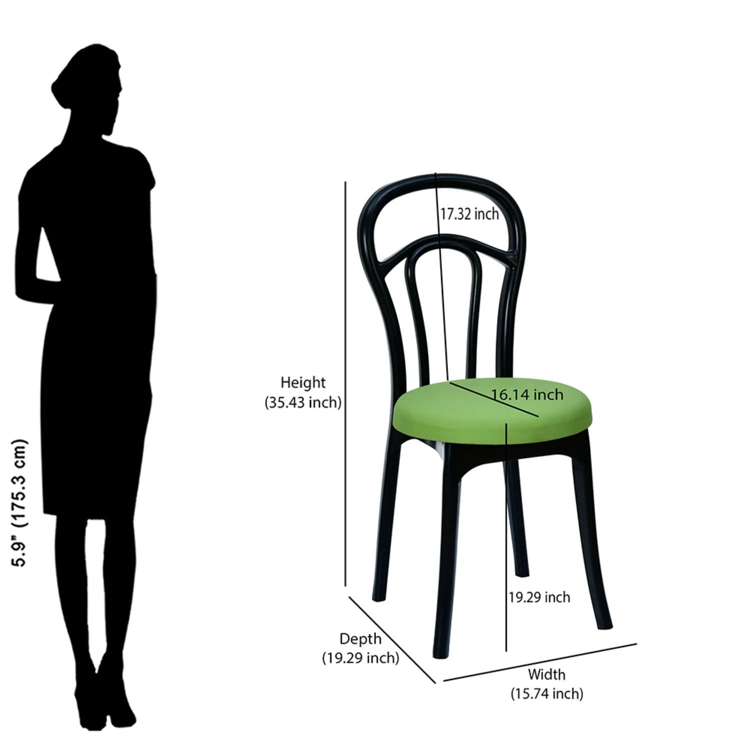 Nilkamal CHR4040 Armless Chair with Leatherette Cushion - Image 19