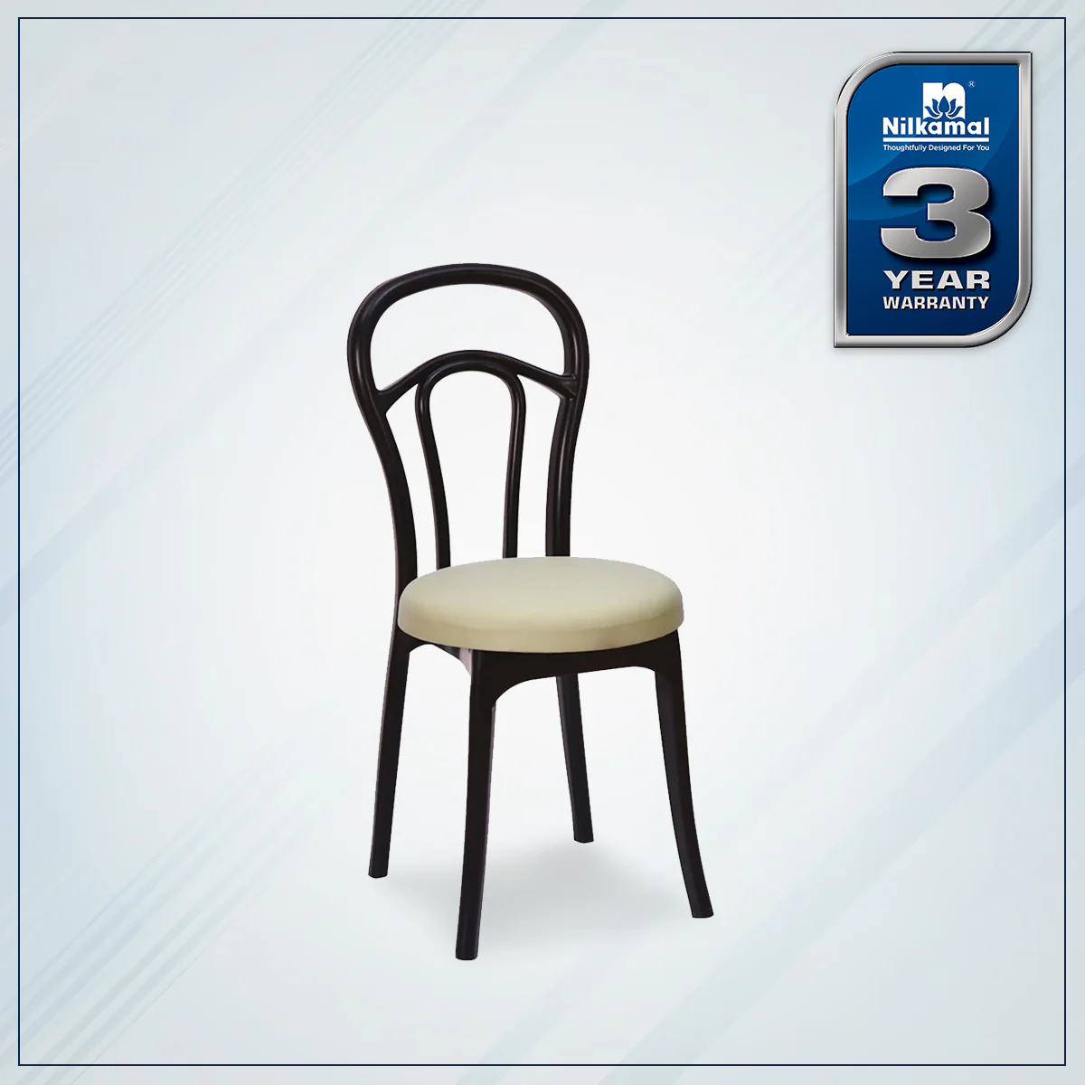 Nilkamal CHR4040 Armless Chair with Leatherette Cushion - Image 2