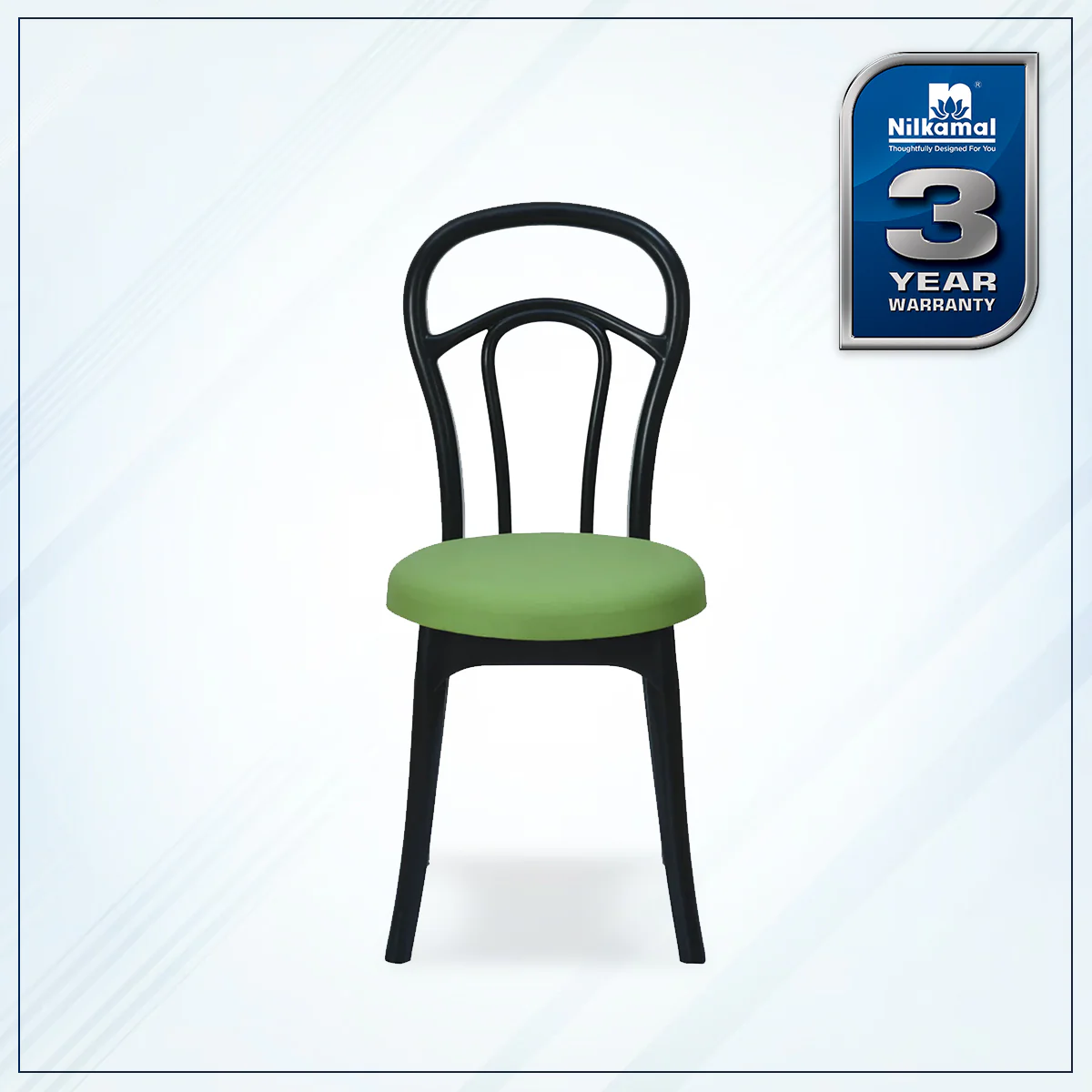 Nilkamal CHR4040 Armless Chair with Leatherette Cushion - Image 4