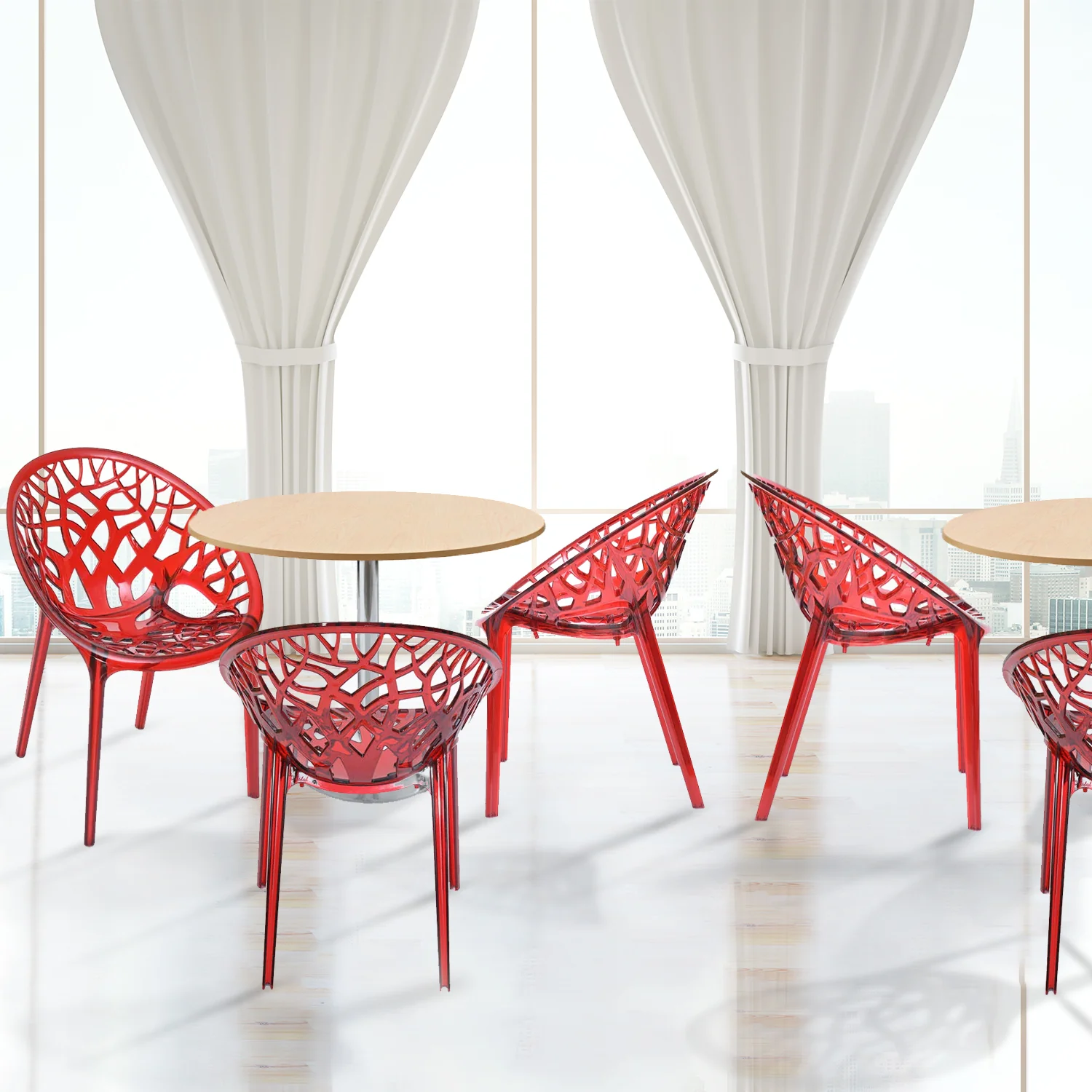 Nilkamal Crystal Polypropylene Premium Chair (Red Wine) - Image 3