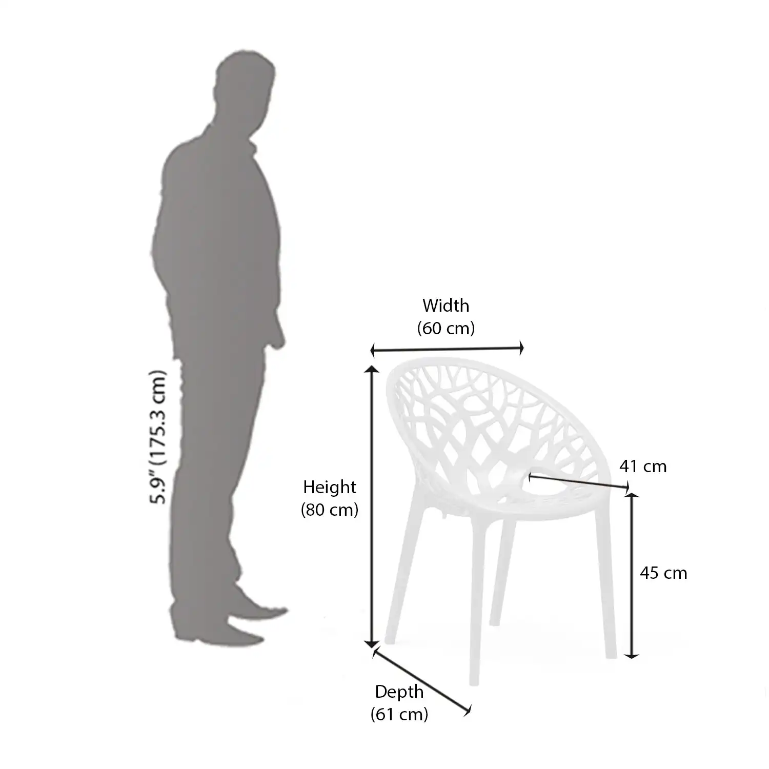 Nilkamal Crystal Polypropylene Premium Chair (Milky White) - Image 11