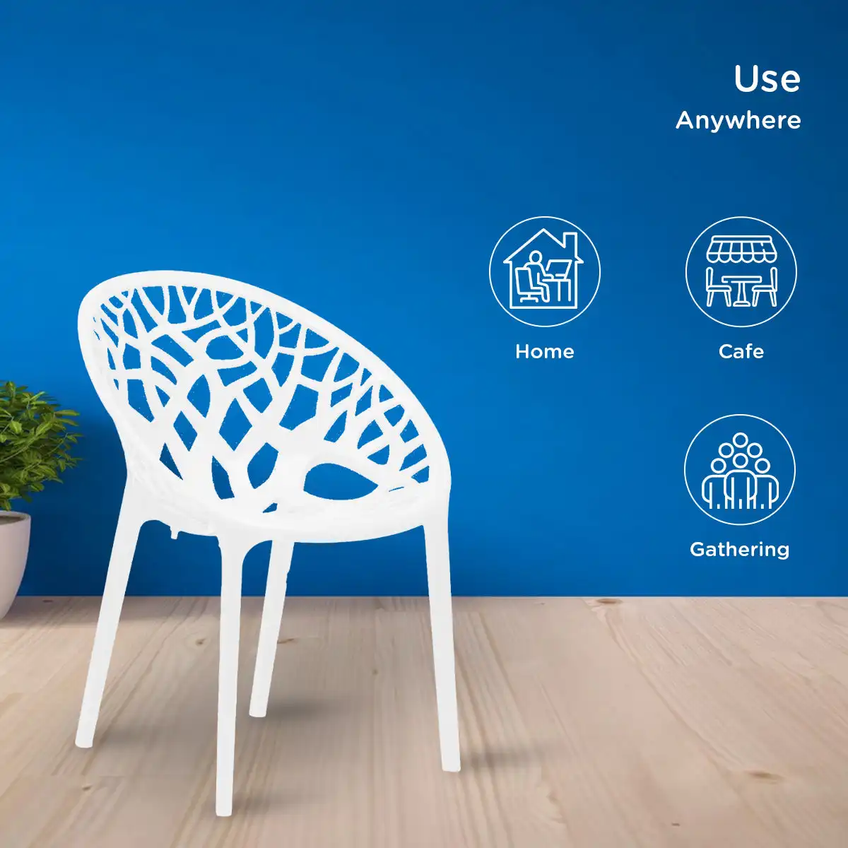 Nilkamal Crystal Polypropylene Premium Chair (Milky White) - Image 5