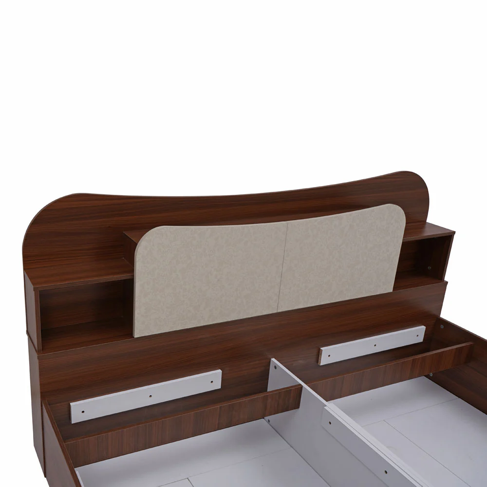 Nilkamal Daffodil Queen Bed with Box Storage (Walnut) - Image 5