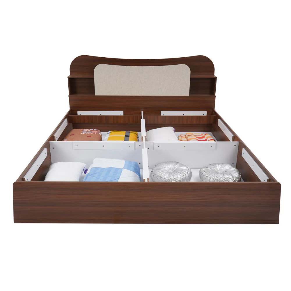 Nilkamal Daffodil Queen Bed with Box Storage (Walnut) - Image 9