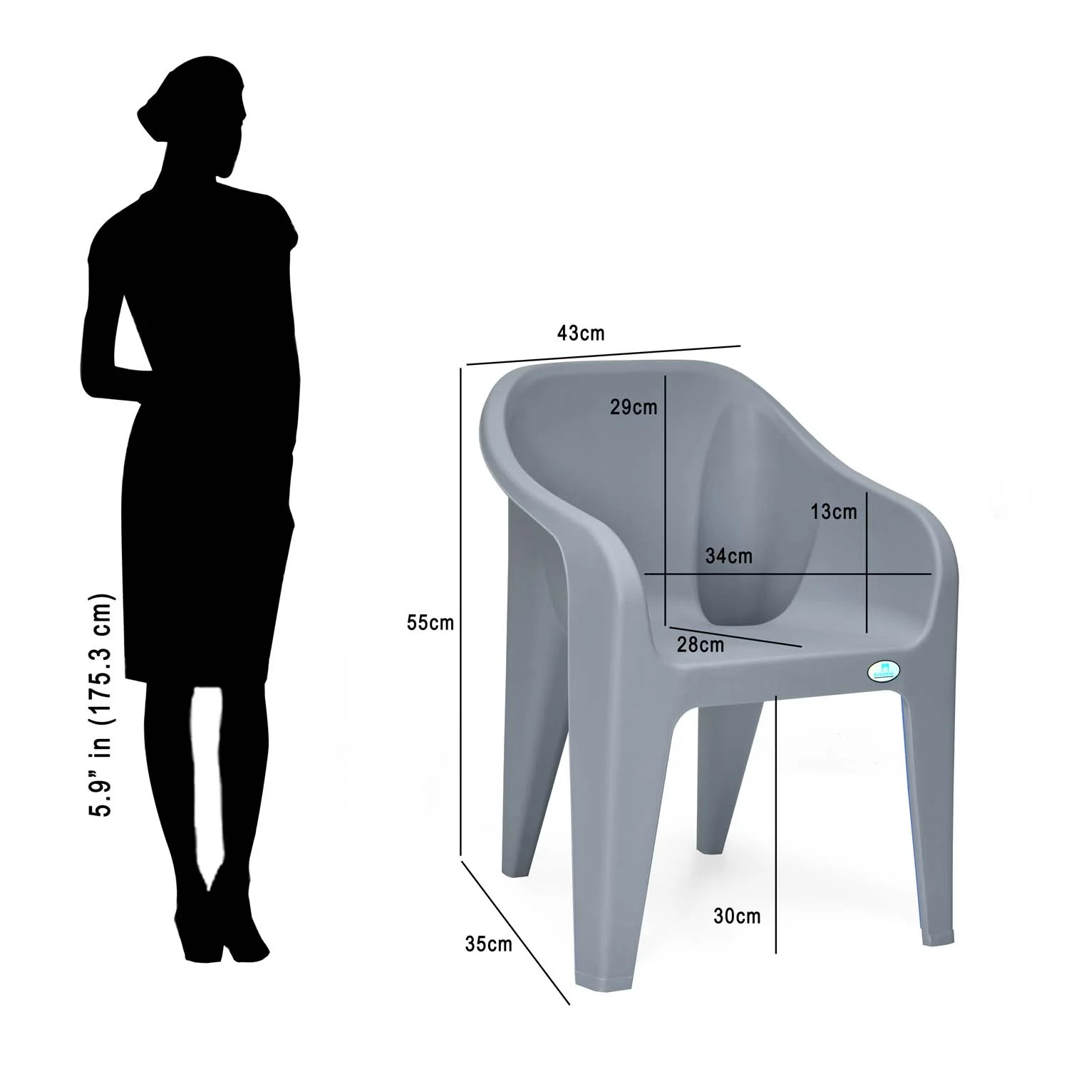 Nilkamal Eeezy Go Plastic Arm Chair - Image 23