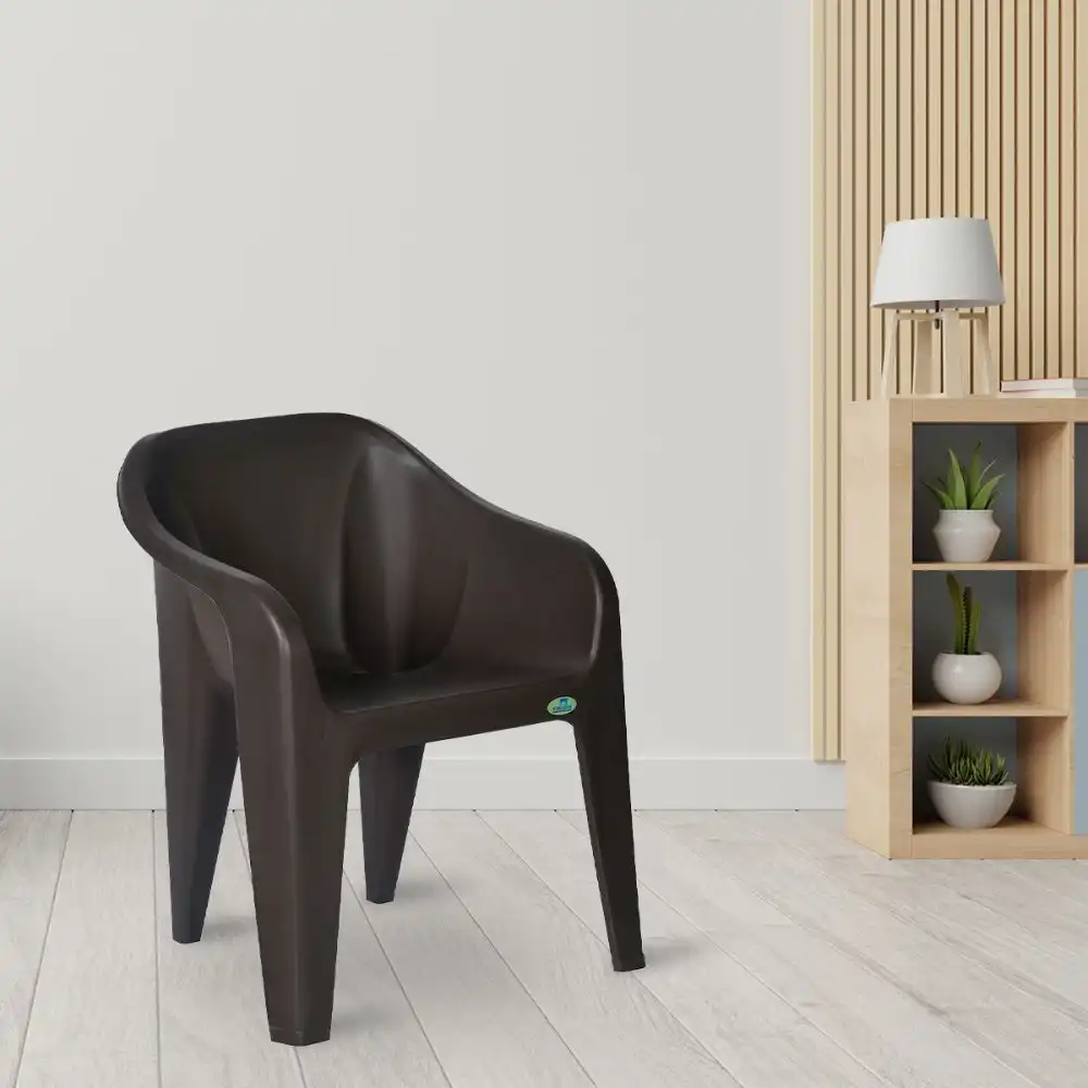 Nilkamal Eeezy Go Plastic Armchair (Season Rust Brown) - Image 2