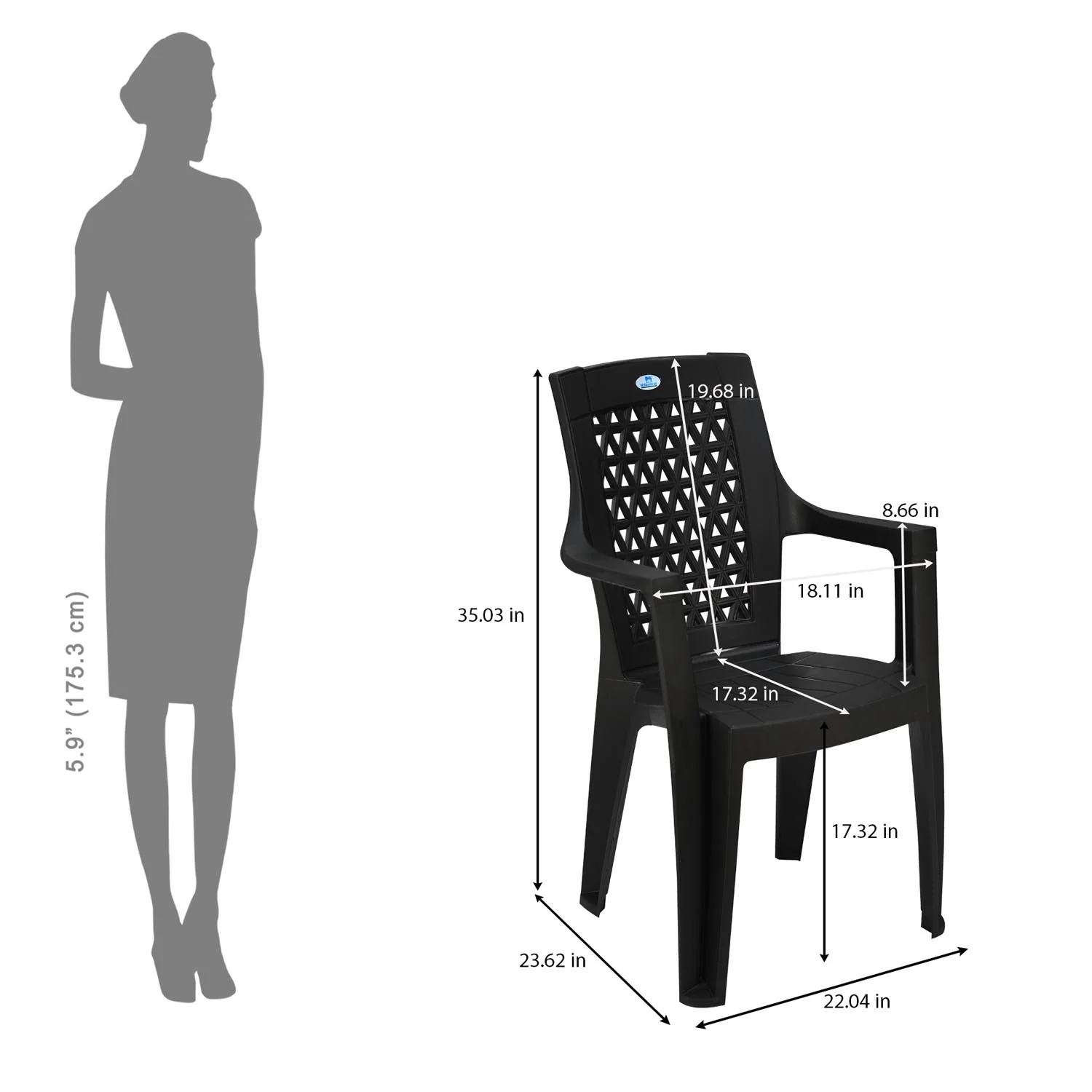 Nilkamal Elevate Plastic Arm Chair - Image 20