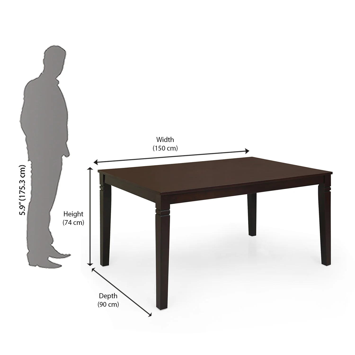 Nilkamal Fern 6 Seater Dining Set (Erin Brown) - Image 13