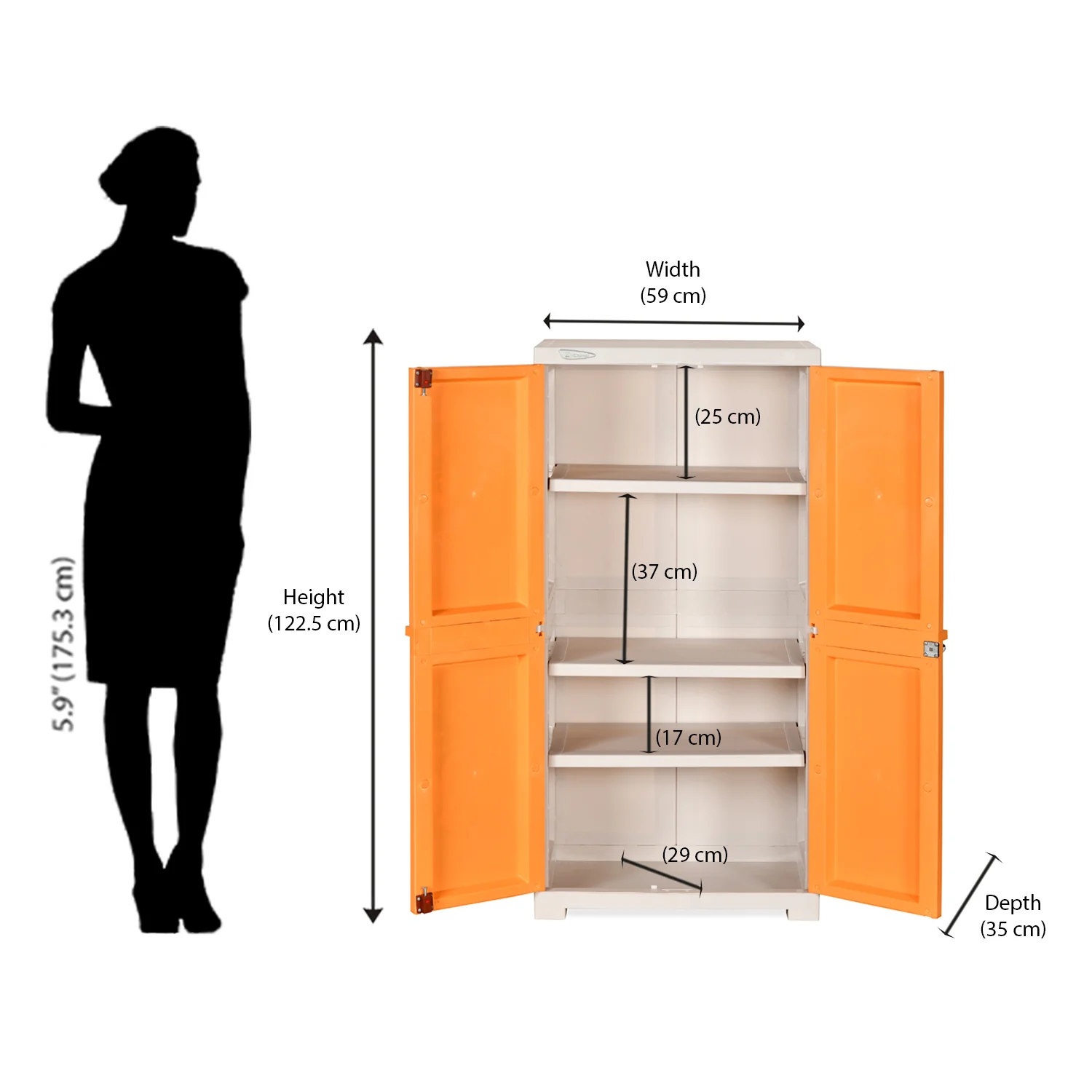 Nilkamal FMM Jungle Theme Mini Cabinet (Beach & Pastel Orange) - Image 9