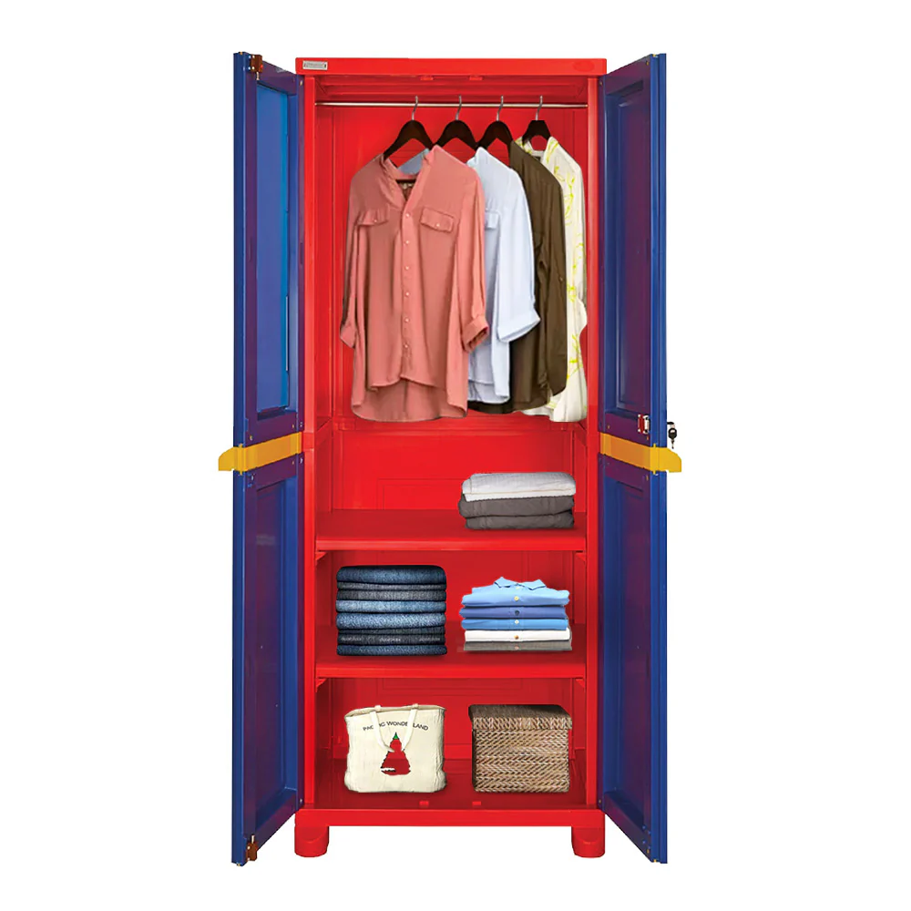 Nilkamal Freedom Big Mirror Cabinet (Pepsi Blue / Bright Red / Yellow) - Image 4