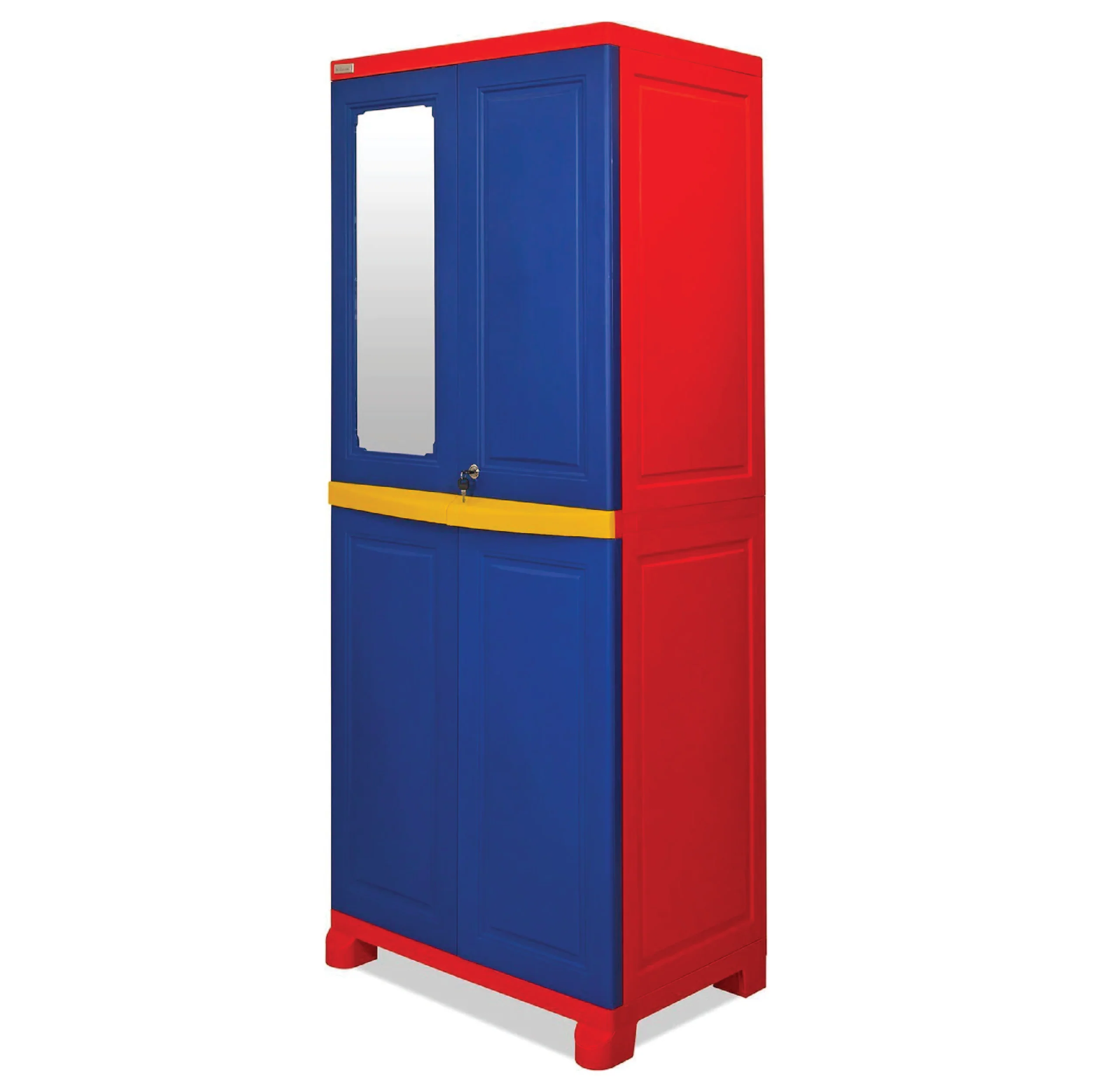 Nilkamal Freedom Big Mirror Cabinet (Pepsi Blue / Bright Red / Yellow) - Image 7