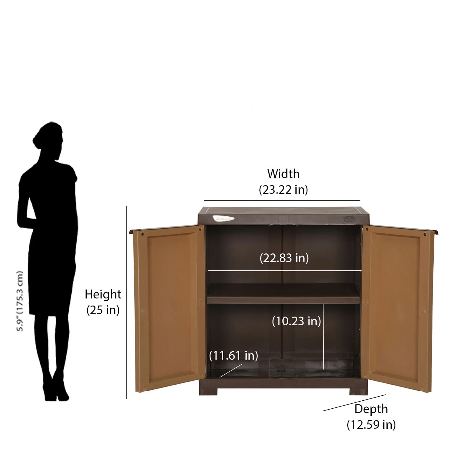 Nilkamal Freedom Mini Small (FMS) Compact Plastic Kids Storage Cabinet/Bookshelf (Sandy & Dark Brown) - Image 11