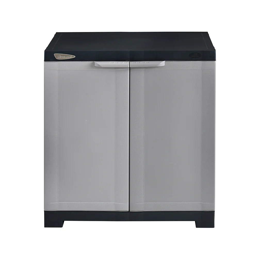 Nilkamal Freedom Mini Small (FMS) Plastic Storage Cabinet/Bookshelf (Haze Grey/Charcoal Grey) - Image 2